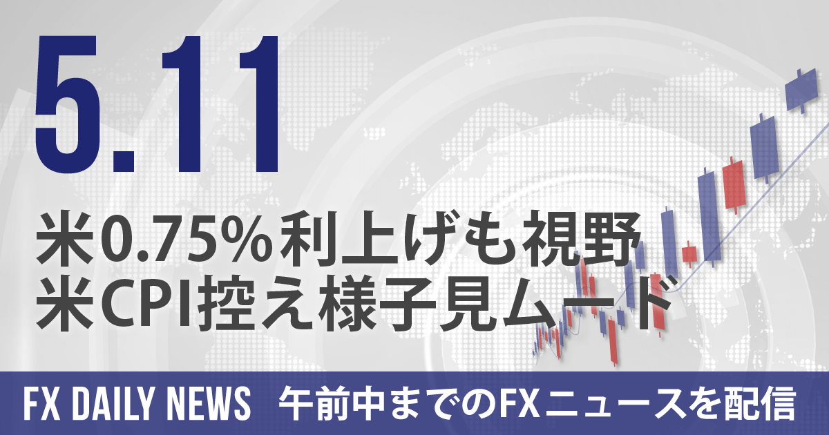 米0.75%利上げも視野、米CPI控え様子見ムード