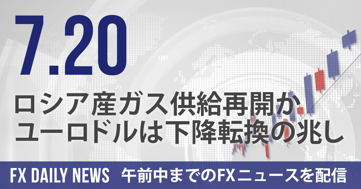 ロシア産ガス供給再開か、ユーロドルは下降転換の兆し