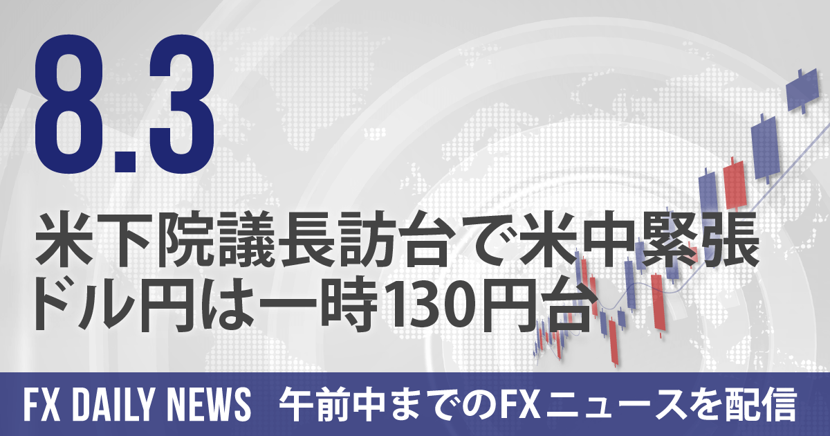 米下院議長訪台で米中緊張、ドル円は一時130円台