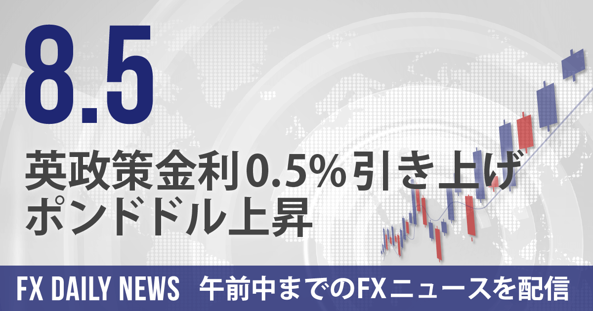 英政策金利0.5%引き上げ、ポンドドル上昇