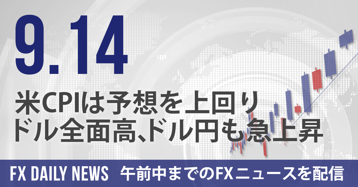 米CPIは予想を上回りドル全面高、ドル円も急上昇