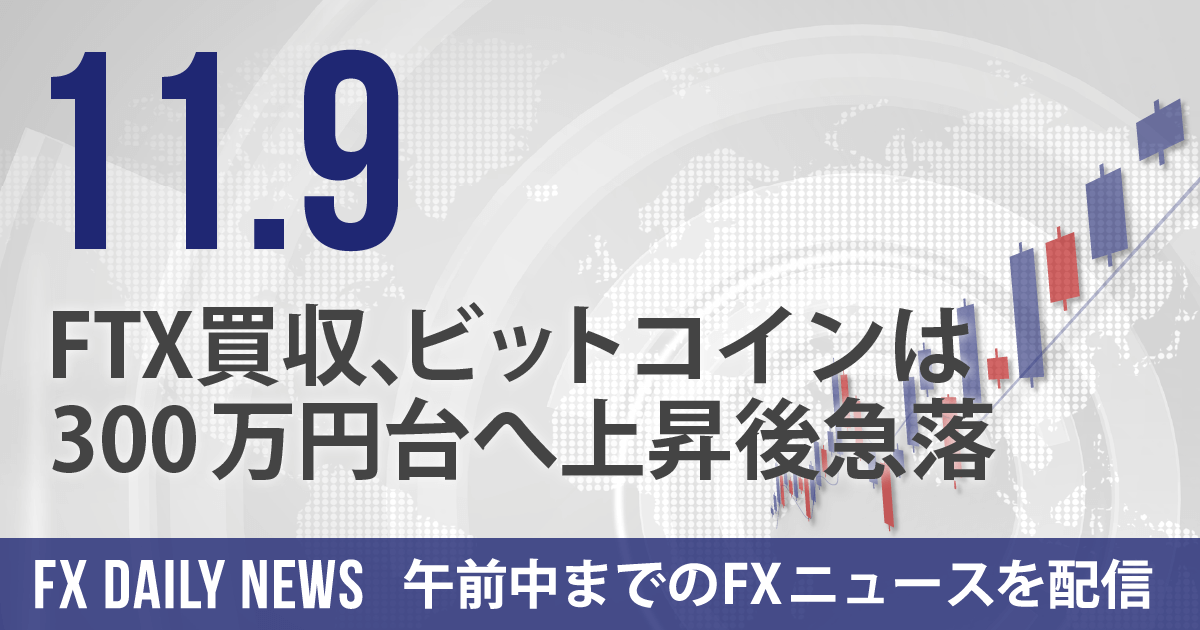 FTX買収、ビットコインは300万円台へ上昇後急落