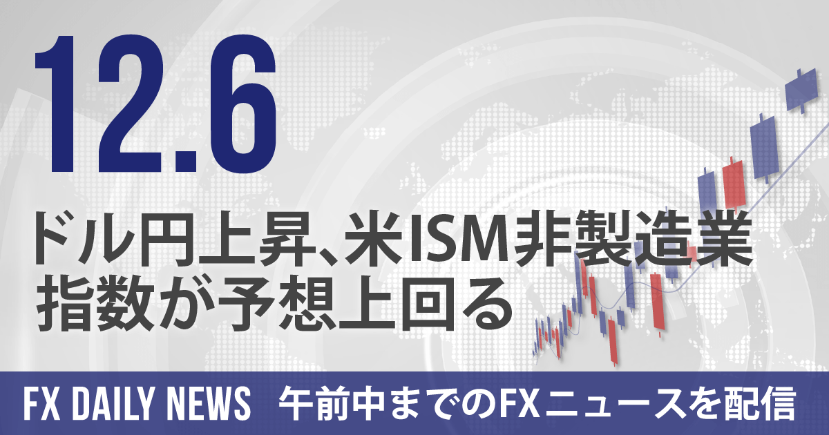 ドル円上昇、米ISM非製造業指数が予想上回る