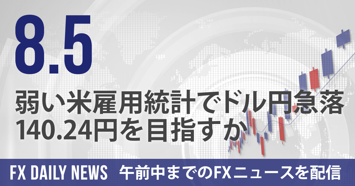 弱い米雇用統計でドル円急落、140.24円を目指すか