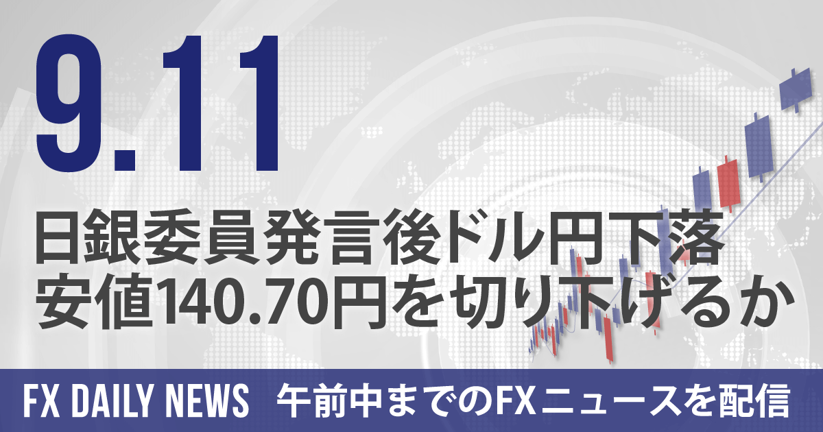 日銀委員発言後ドル円下落、安値140.70円を切り下げるか