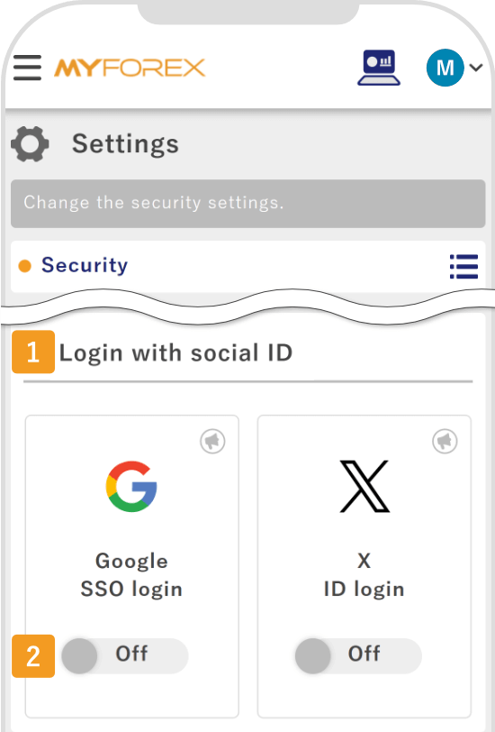Google SSO login setting 1