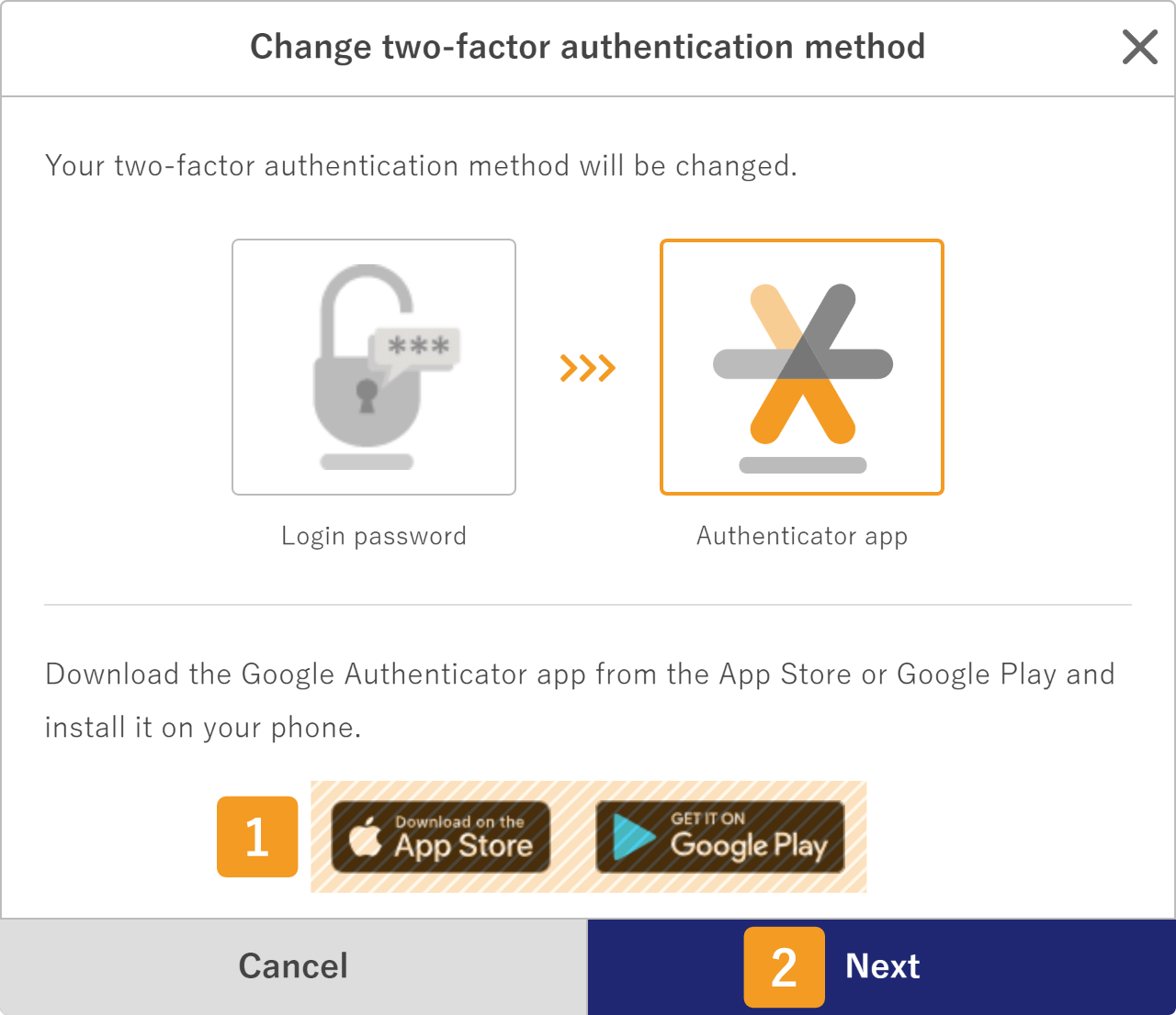 Download the Google Authenticator app