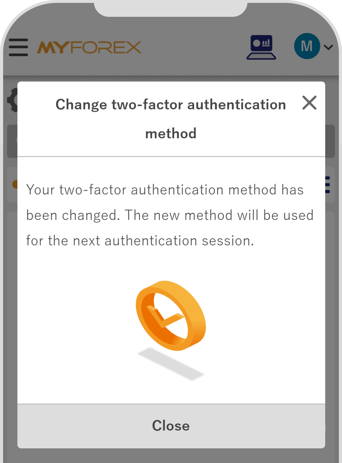 Authentication method update