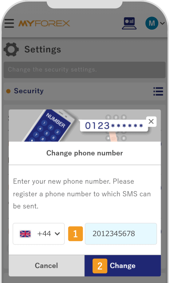 Enter a new phone number