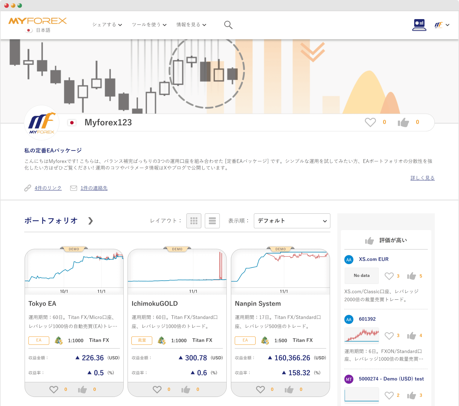 ショーケース画面