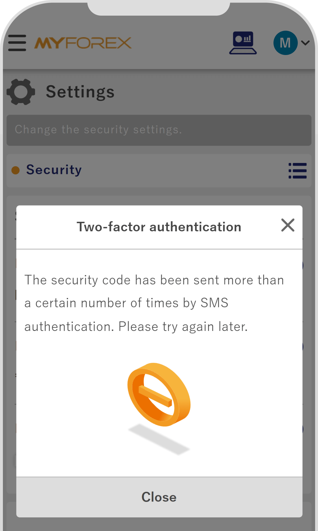 Two-factor authentication error