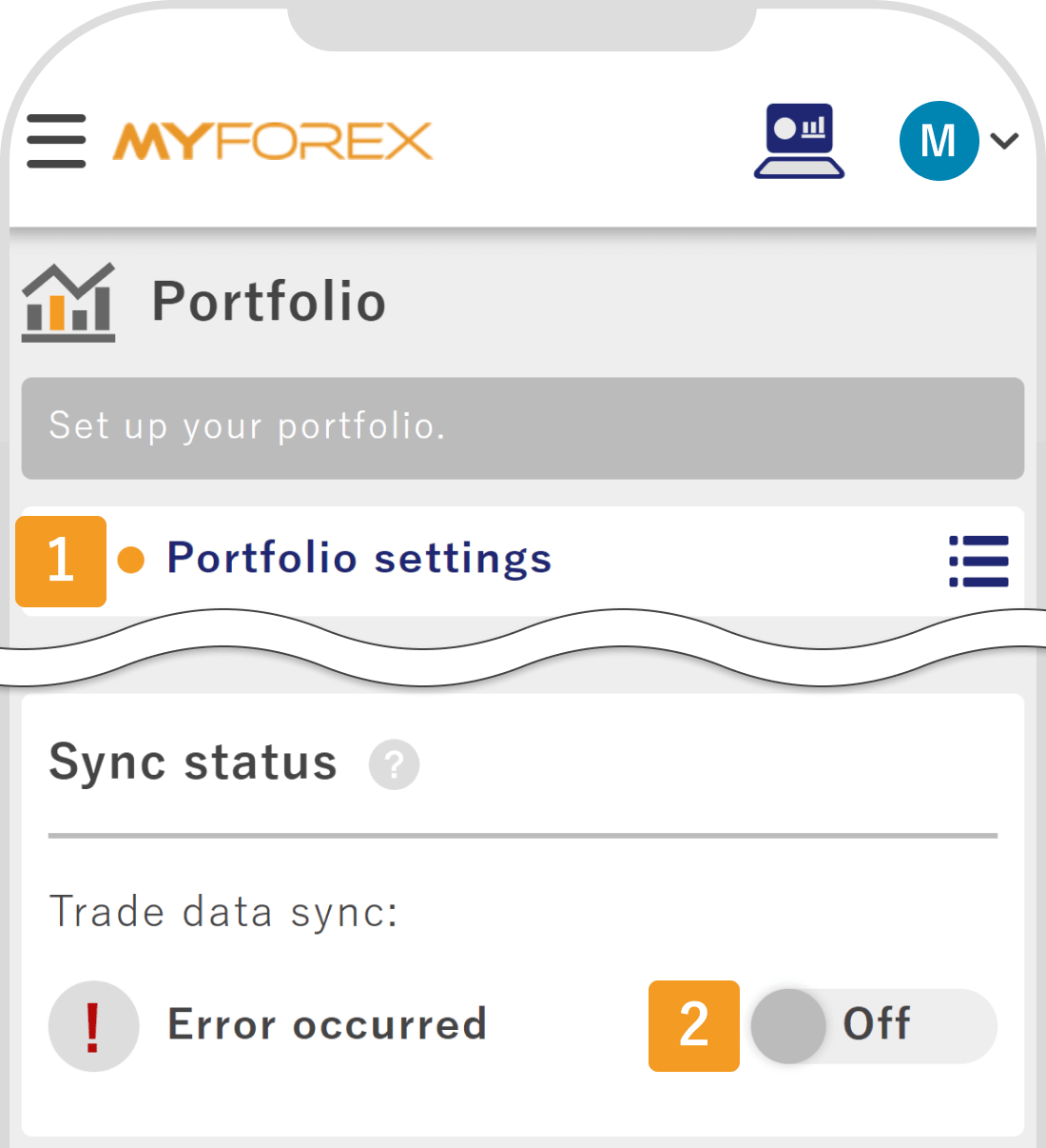 Portfolio sync button 1