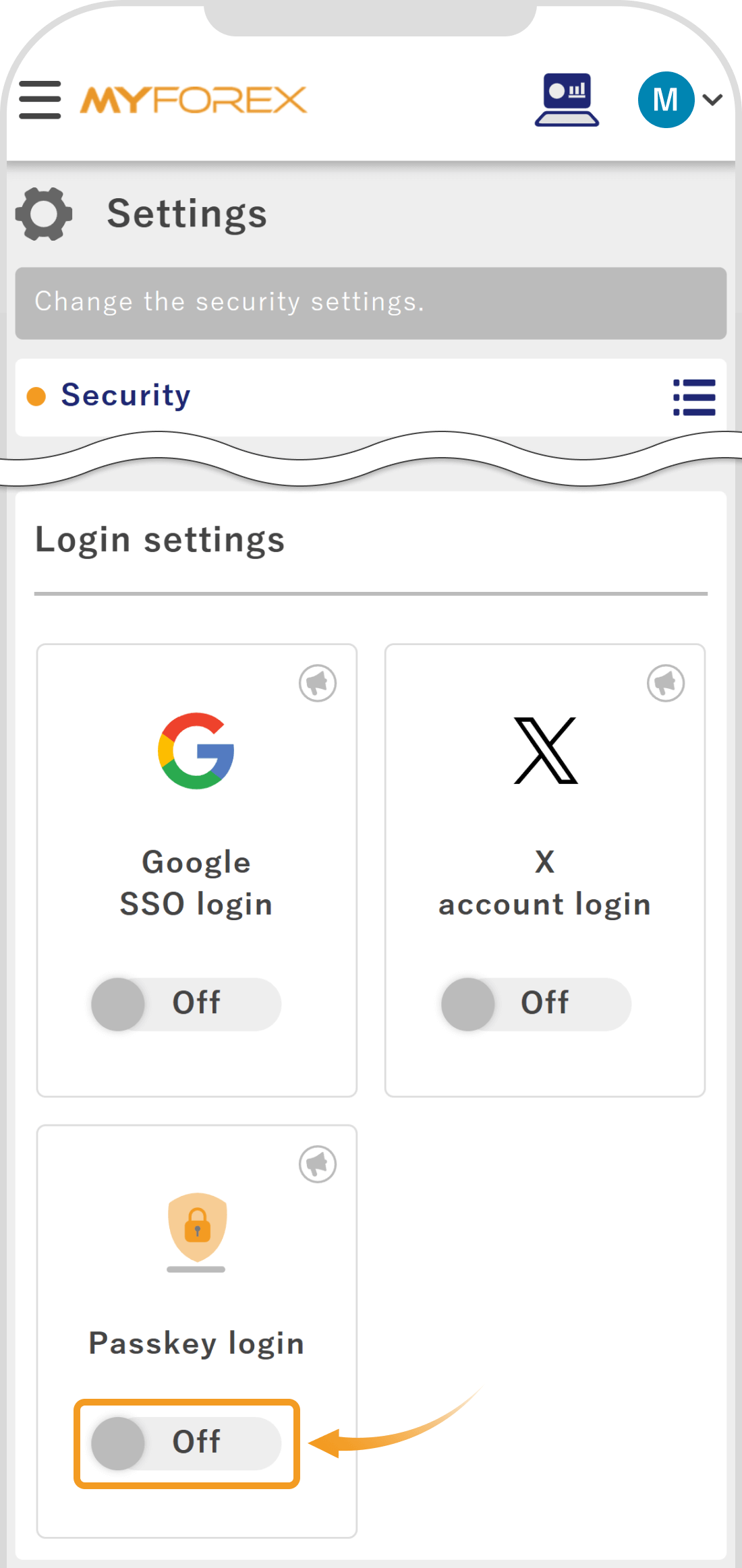 Passkey login setup 1