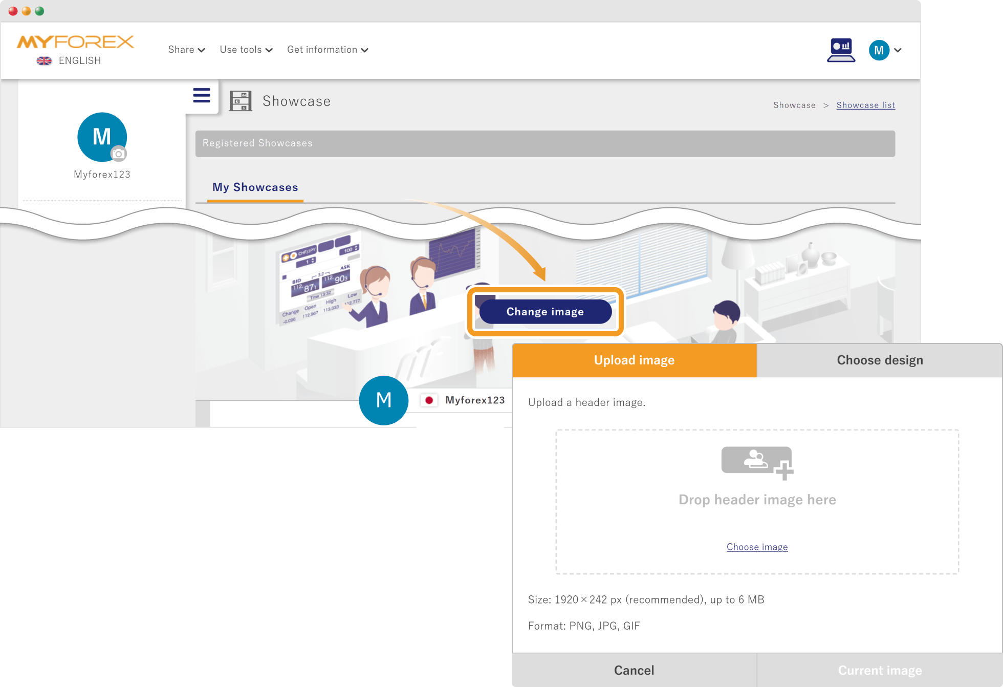 Image editing screen