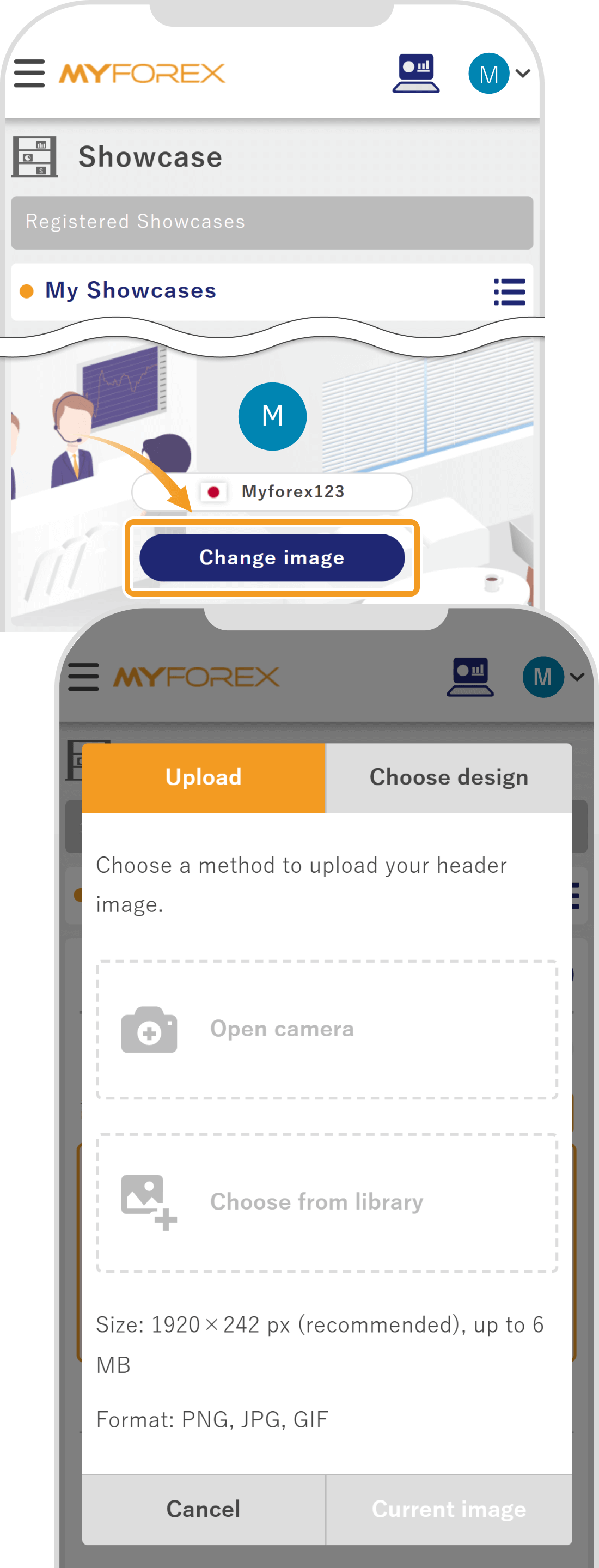 Image editing screen