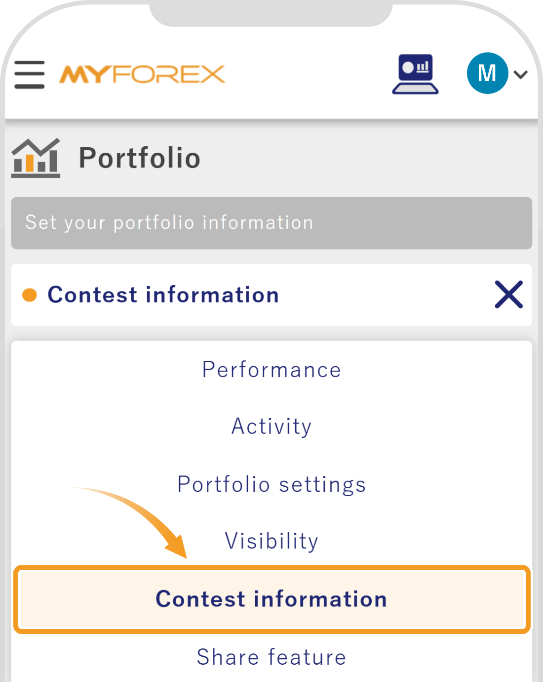 Portfolio screen