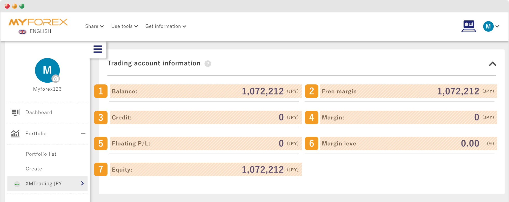 Account details