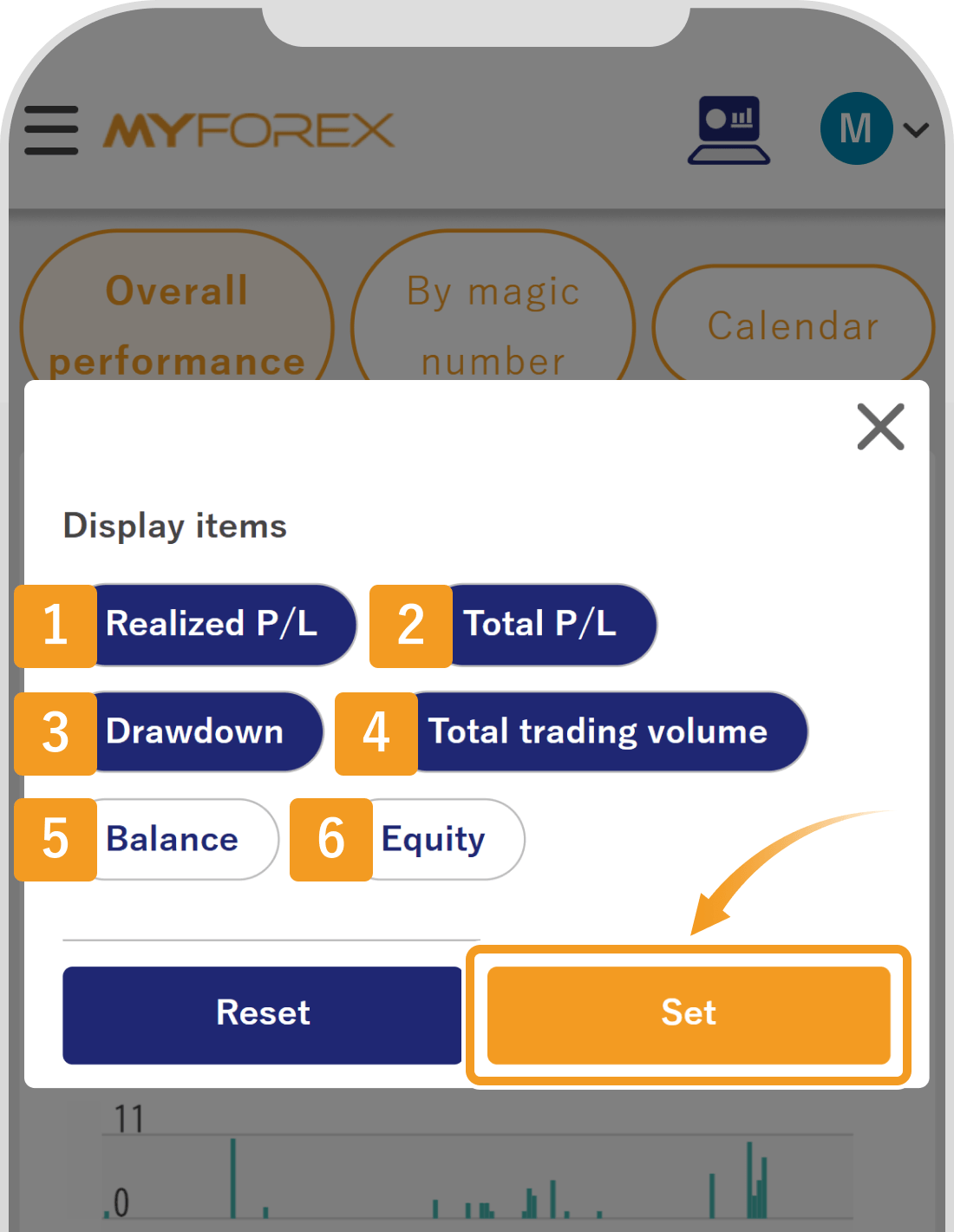 Select display items