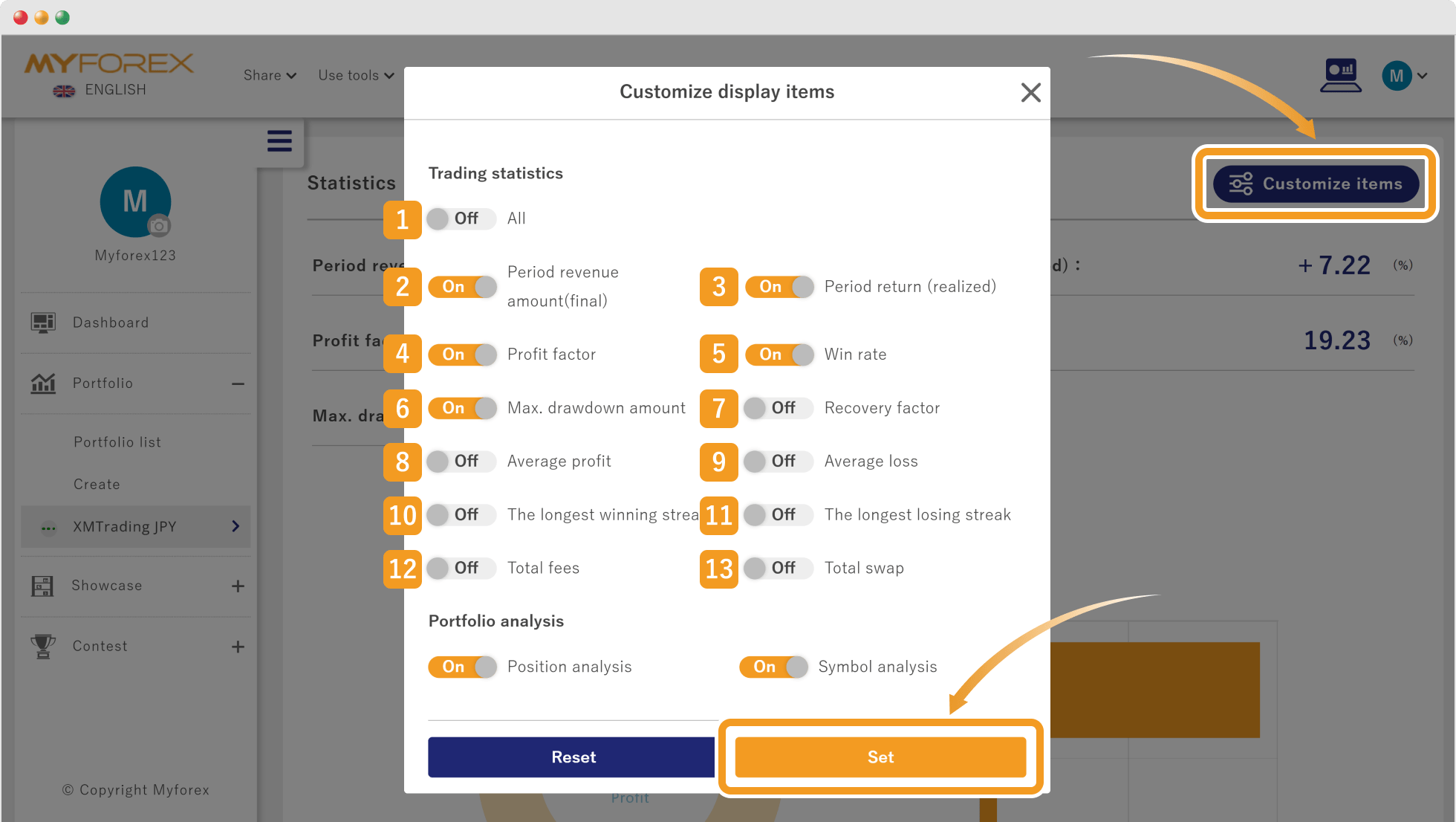 Customization of Display Items