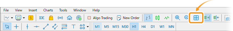 Select Tile Windows in the toolbar