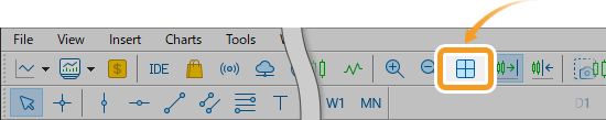 Select Tile Windows in the toolbar