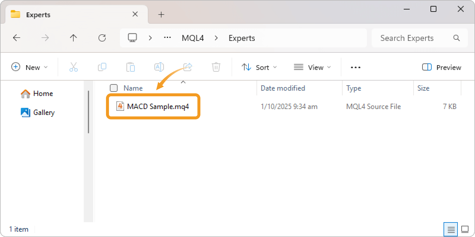 Double-click the source file