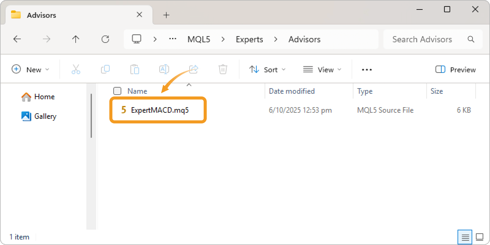 Double-click the source file