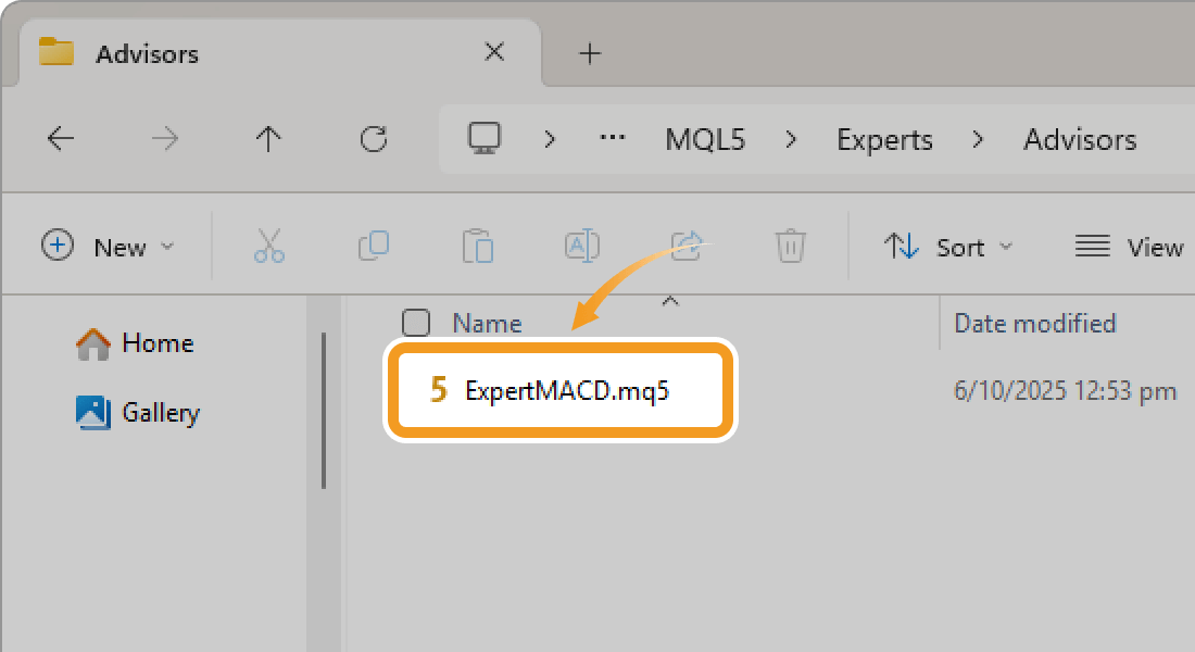 Double-click the source file