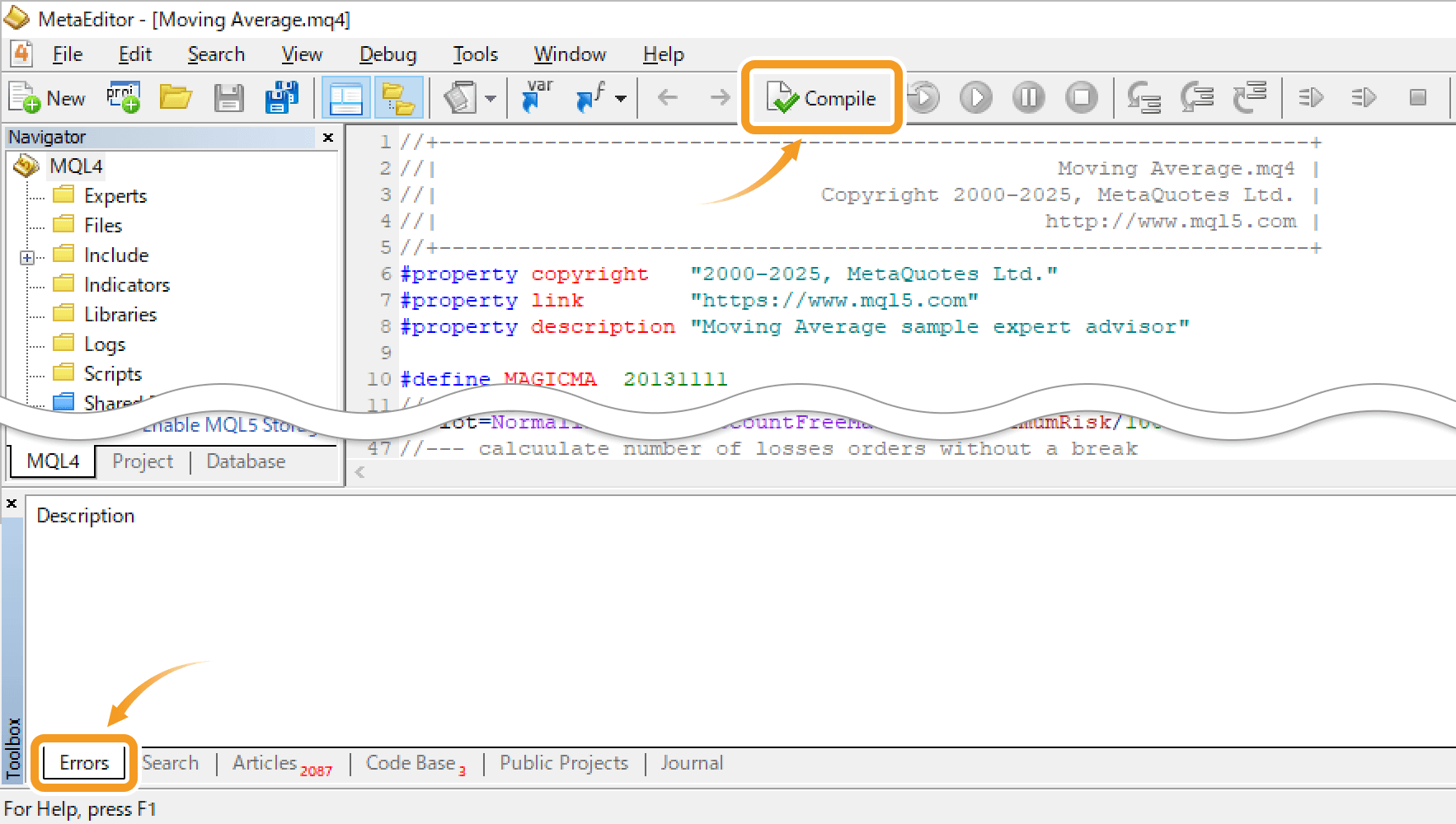 Click Compile