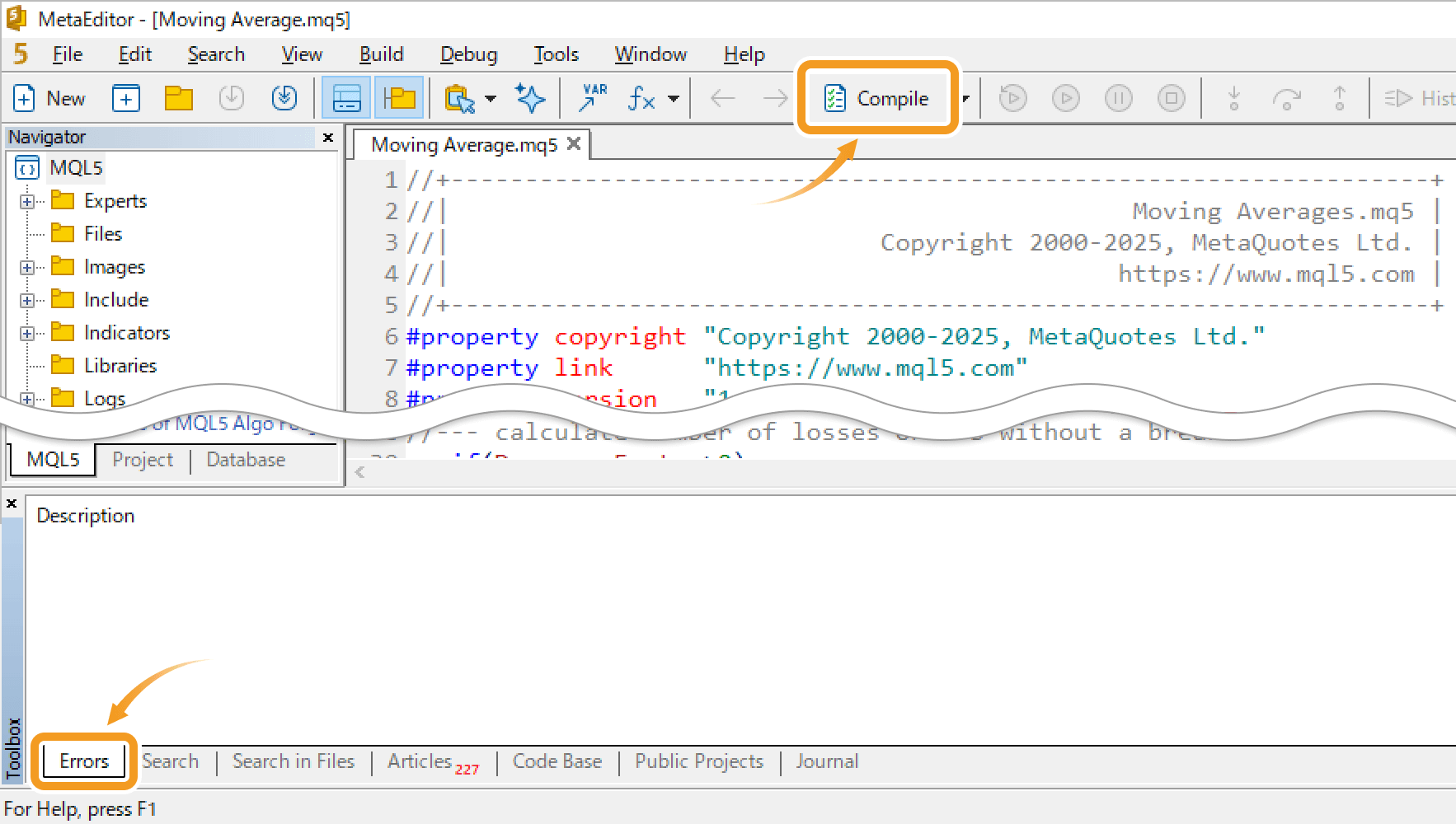 Click Compile