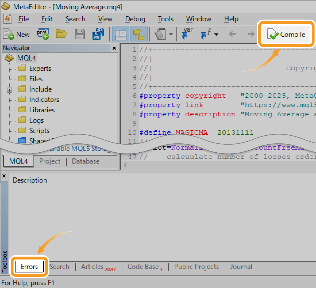 Click Compile