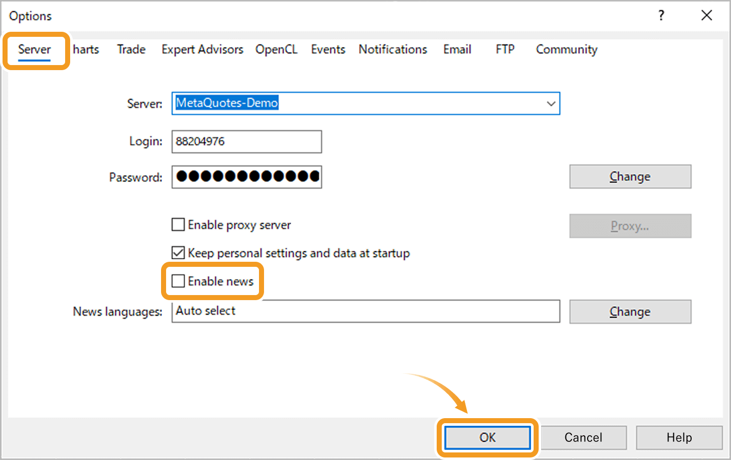 Disable the news feature
