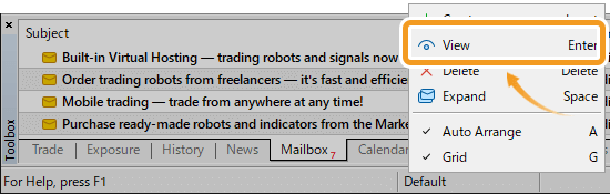 Right-click and select View from the context menu