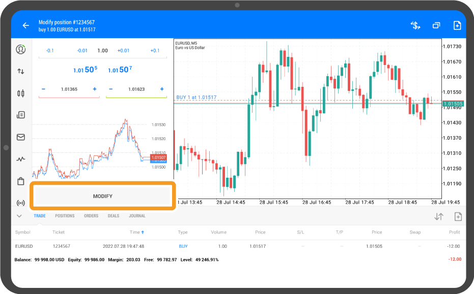 Set or change T/P and S/L values | MetaTrader4/5 user guide | Myforex™