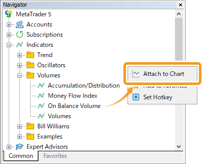 Select Attach to Chart