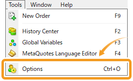 Select Options in the Tools