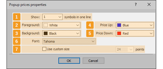 To customize the fonts for the Popup Prices