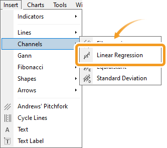 Select Linear Regression from the menu