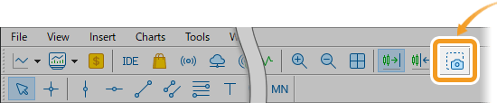 Click Save the active chart data as picture in the toolbar