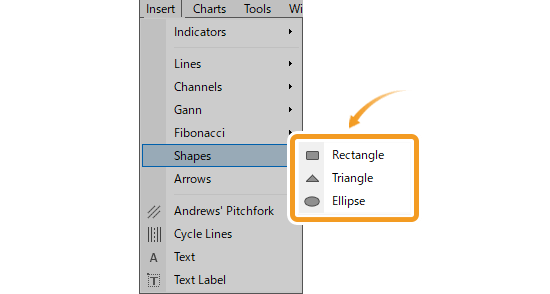 Select a shape from Insert