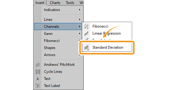 Select Standard Deviation from the menu