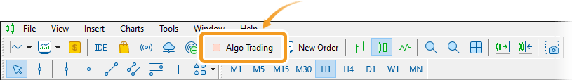 Click the Algo Trading button in the toolbar.