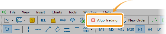 Click the Algo Trading button in the toolbar.