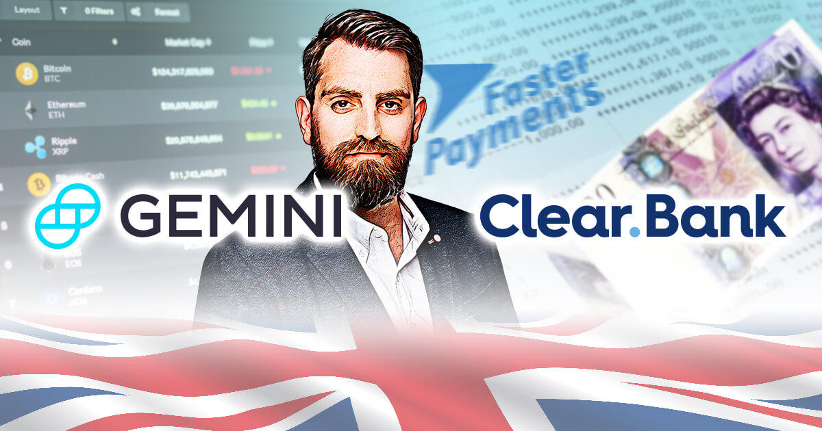 ジェミニ、英国での銀行パートナーにClearBankを選択