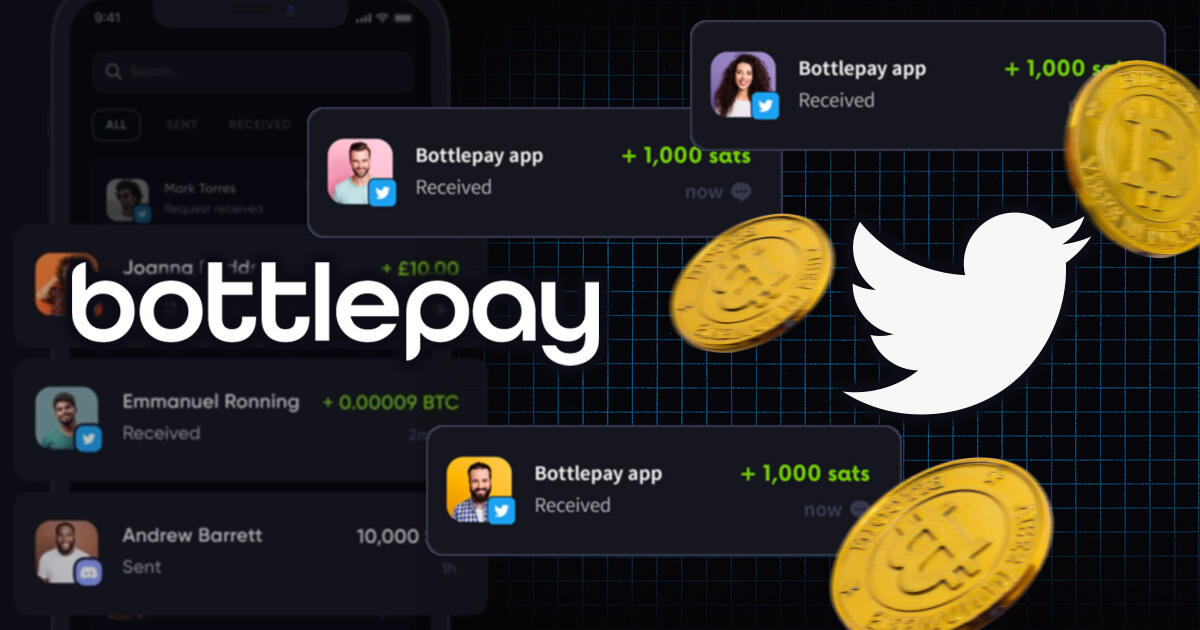 Bottlepay、Twitter上でビットコインを送受信できる機能をローンチ