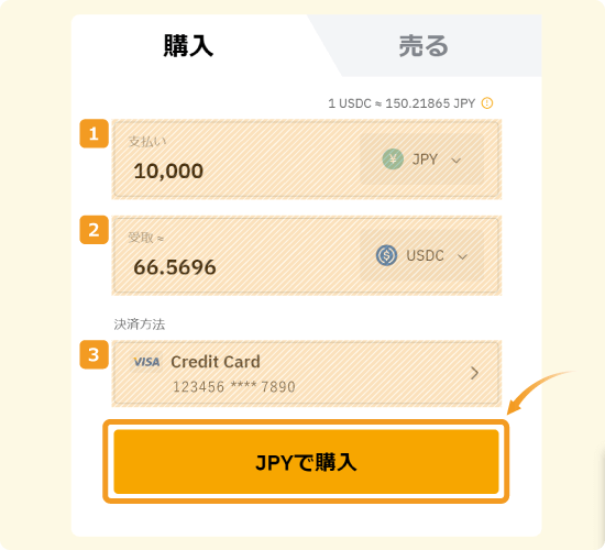 Bybitカード購入金額入力