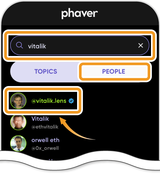 Phaverの視聴トピック選択画面