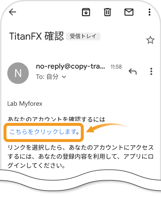 Titan FX Socialへの登録後に届くメール