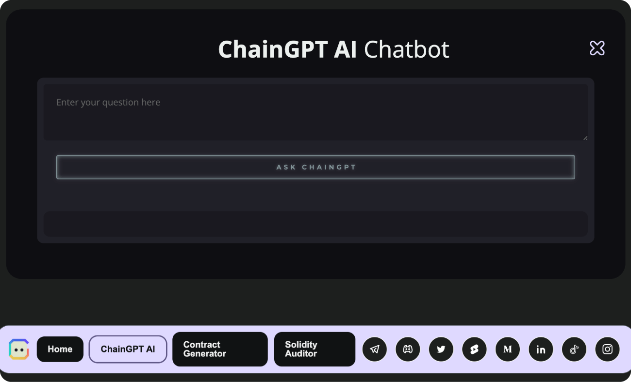 ChainGPTのチャットボットプロトタイプ