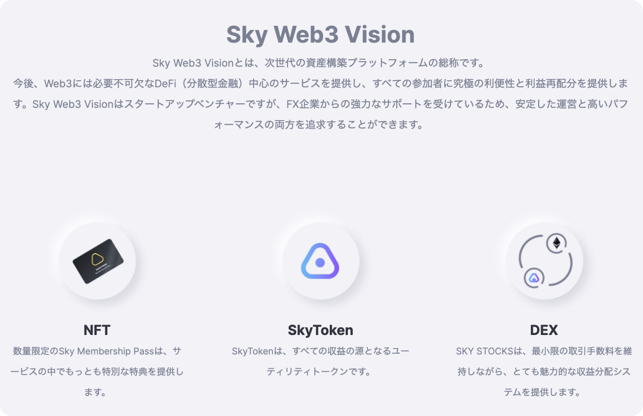 Sky Web3 Visionのサービス